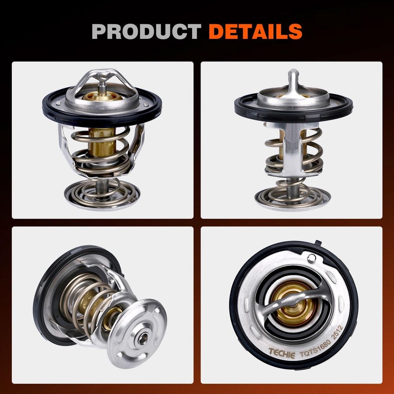 Techie Engine Thermostat 34198 89018168 Compatible with Buick Rainier 2007,for Chevrolet Express 1500/2500/3500/4500 Silverado Suburban Tahoe Trailblazer,for GMC Canyon Envoy Savana Sierra Yukon - Image 2